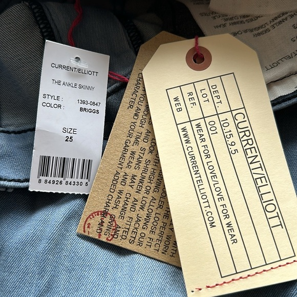 Current/Elliott Blue Ankle Skinny Jeans NWT - Picture 10 of 11